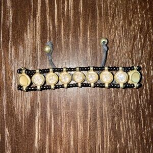 Elegant Gold and Black Beaded Bracelet